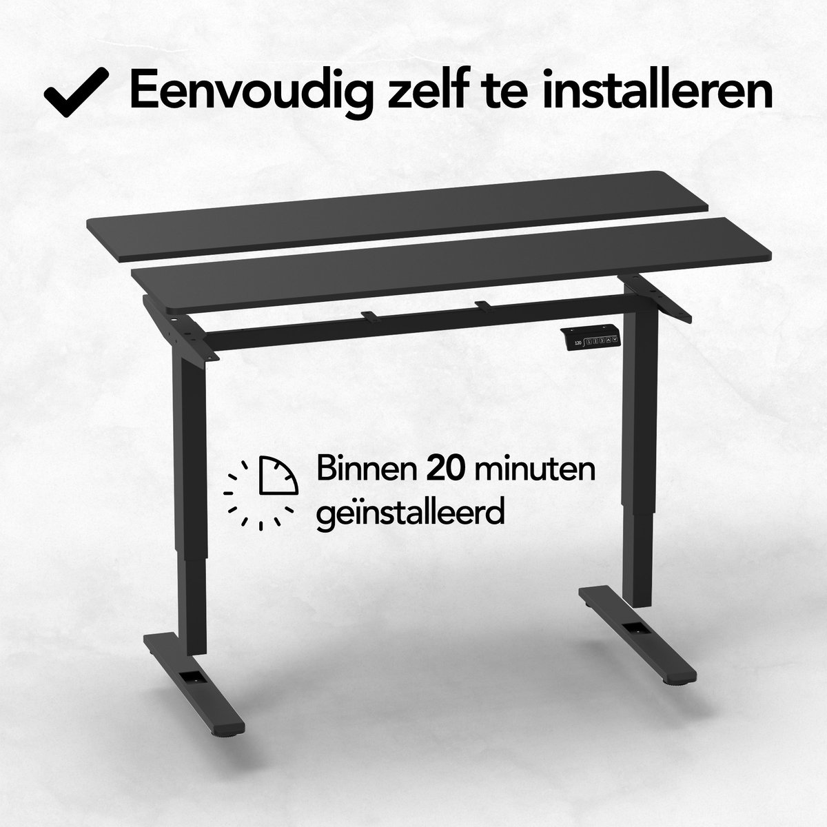 Infinity Goods Zit Sta Bureau Elektrisch Verstelbaar - 140 x 60 CM - Geheugenfunctie - Zwart thumbnail 8