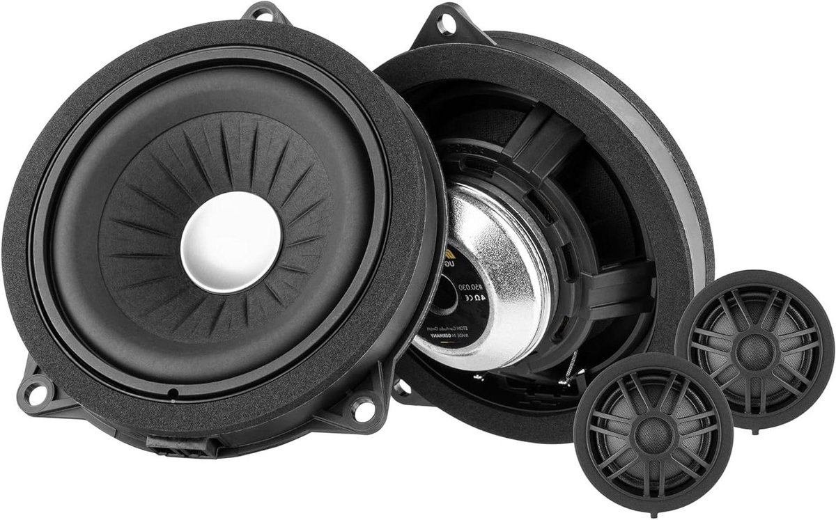 ETON UG-BMW10W - 10 cm / 4" 2-weg plug & play componentensysteem, auto-luidsprekerset compatibel met BMW en mini-voertuigen, geluidssysteem voor deurafbouw (W-mand), 1 paar