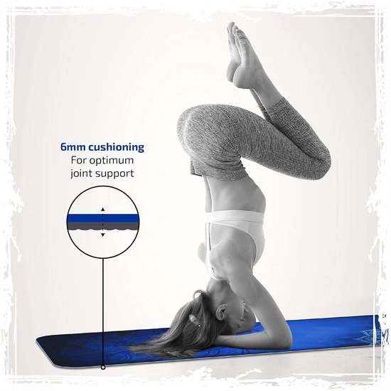MILLENTI Premium yogamat 6 mm antislip oefen- en fitnessmat voor yoga en vloertrainingen met draagriem, universeel suède en getextureerde TPE-yogamat — afbeelding 3