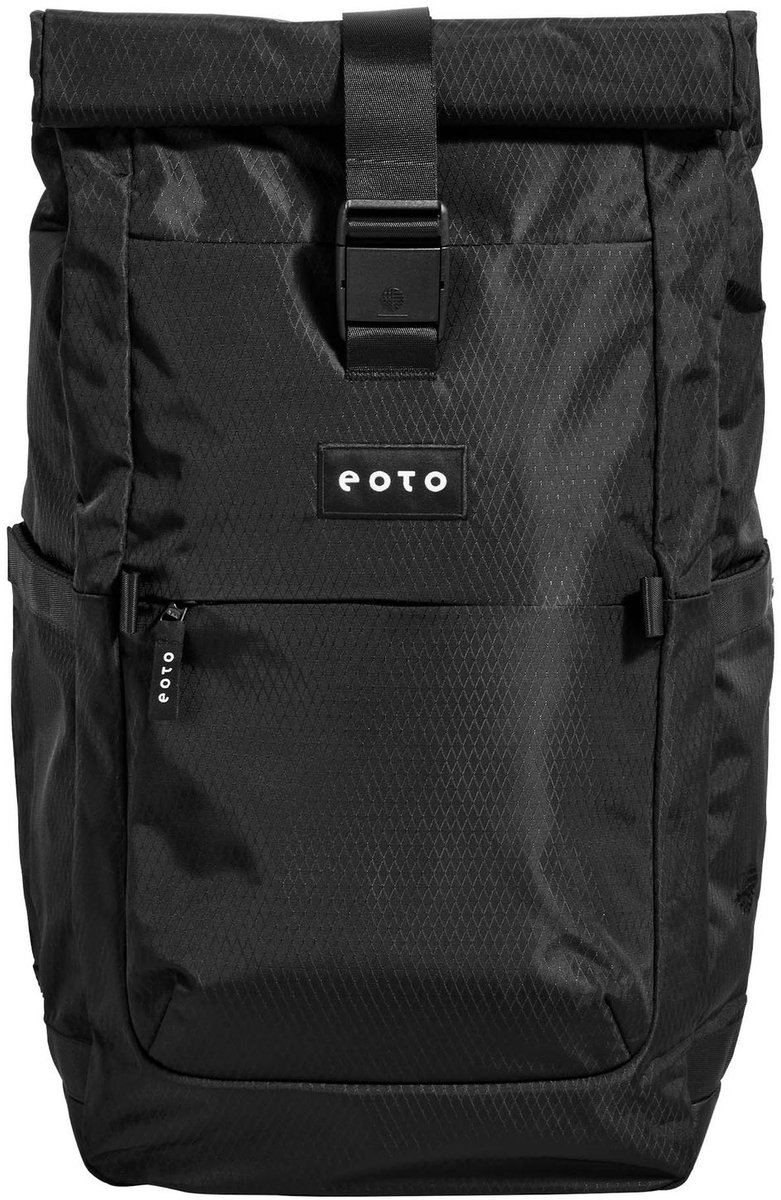 eoto laptop rugzak rugzak met laptopvak Rolly32 Rolltop Backpack 32L Black zwart
