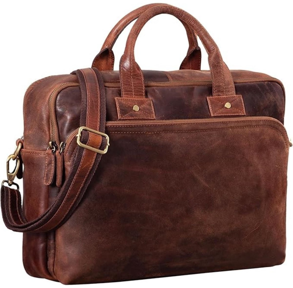 Leren Laptoptas - Laptoptas - Leren Tas - Luxe Leren Laptoptas - Werktas - Schoudertas - Business Tas - Leren Business Tas - 15,6 inch - Bruin - van Imperatoris