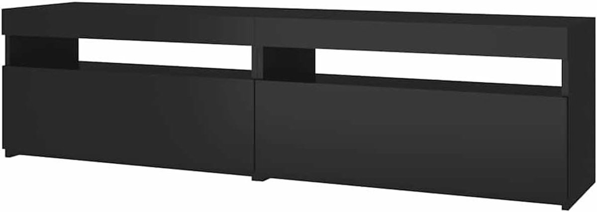 vidaXL Tv-meubelen 2 st met LED-verlichting 75x35x40 cm zwart, tv-meubel, hifi-meubel, media-kast, tv-meubel met LED-verlichting, hifi-kast, tv kast