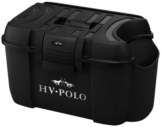 Zwarte HV Polo poetskist met gesp en opbergvak aan de zijkant.