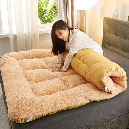 Vouwmatras - Futon Matras Tatami - Ruimte Besparen - Dubbele Antislip - 180x200cm - Grijs — afbeelding 3