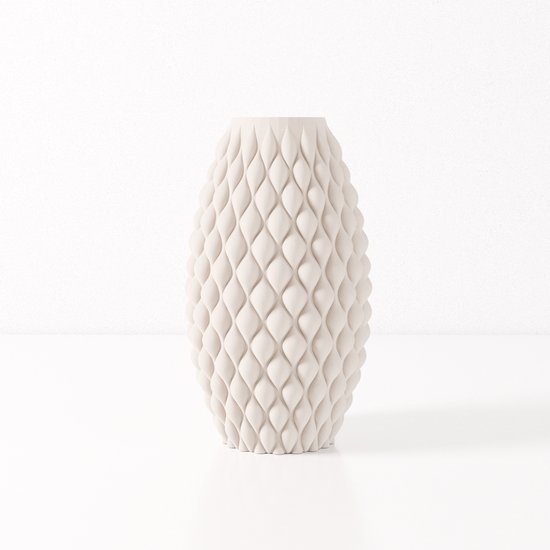 Fleuriek vaas AMELIA - Beige H50 cm - Grote vaas met bolvormig patroon - Moderne vloervaas voor woonkamer of hal - Luxe uitstraling