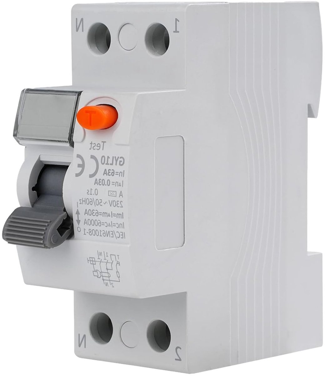 Circuit Breaker 2 Polig 63A RCD Type A voor Industrie, Commercieel Gebruik en Huishoudens