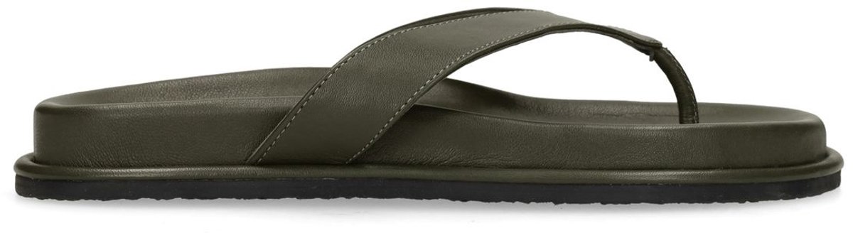 Sacha - Dames - Groene leren slippers - Maat 36