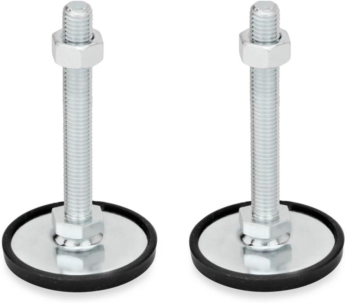 Stelvoet - Verstelbare voet - Meubels Stabiliseren - Rubber Vastgeklemd - 80 mm Diameter - Zwart