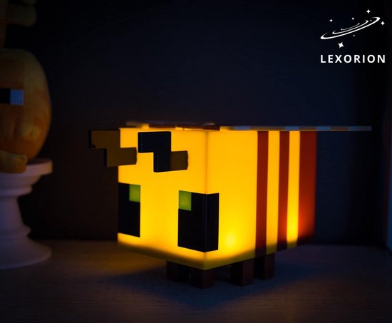 Lexorion Minecraft Gele Bij Figural Mood Light - LED Nachtlampje 12 cm (5 inch) - Sfeerlamp - Decoratieve Gaming & Slaapkamer Verlichting van Merkloos — afbeelding 5