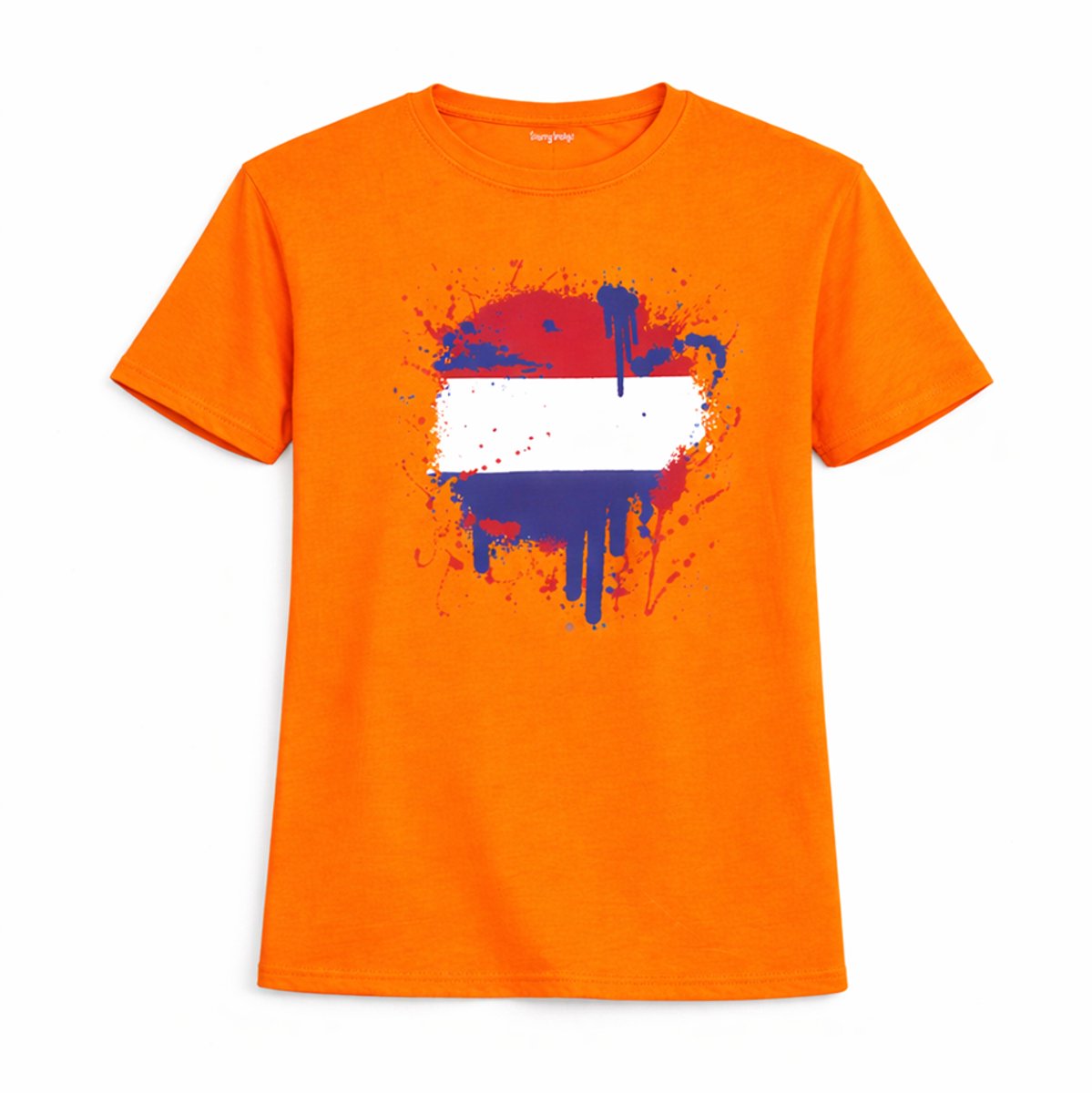 Starry Indigo - Oranje shirt Heren Paint Print T-Shirt - Koningsdag | Nederlands Elftal Voetbal | korte mouwen - Holland - Nederland – EK-WK-Olympische Spelen