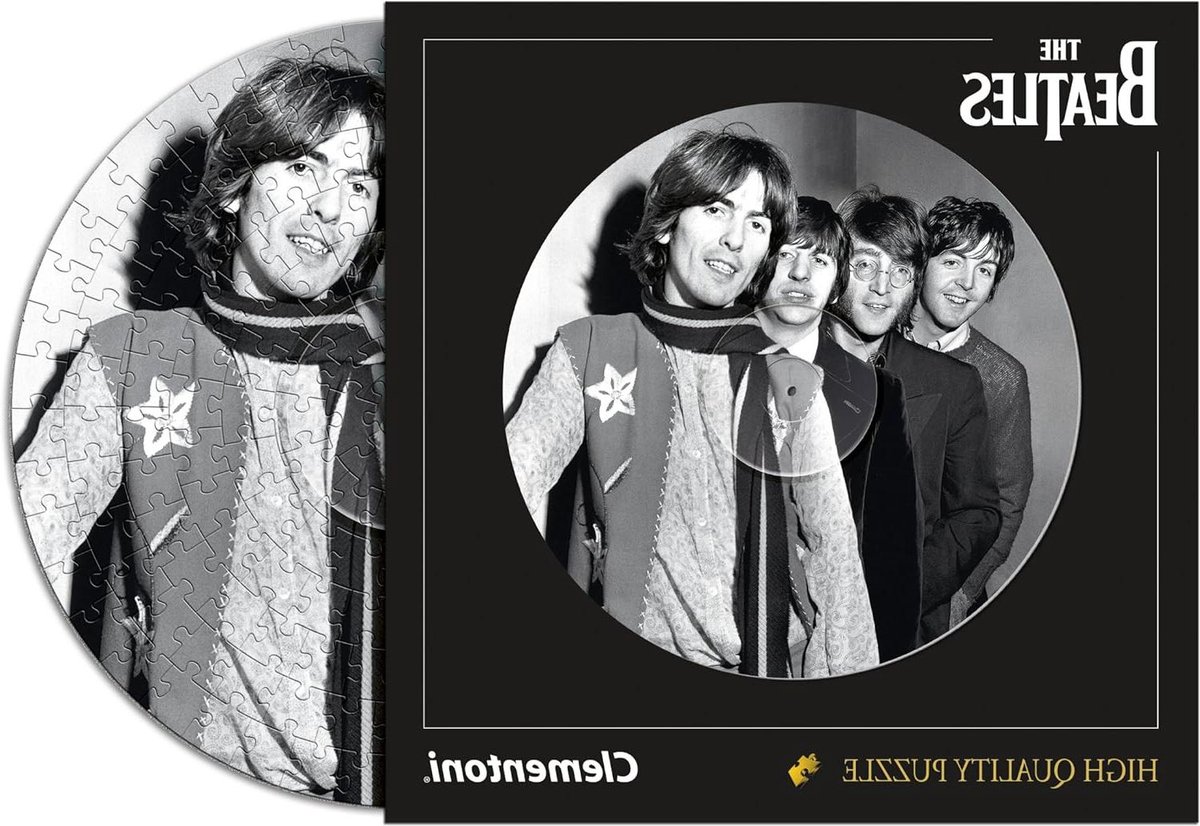 Beatles Puzzel - LP Collectie Puzzel - Muziek Herbeleven - Originele LP Maat - 30 cm Rond - Multicolor