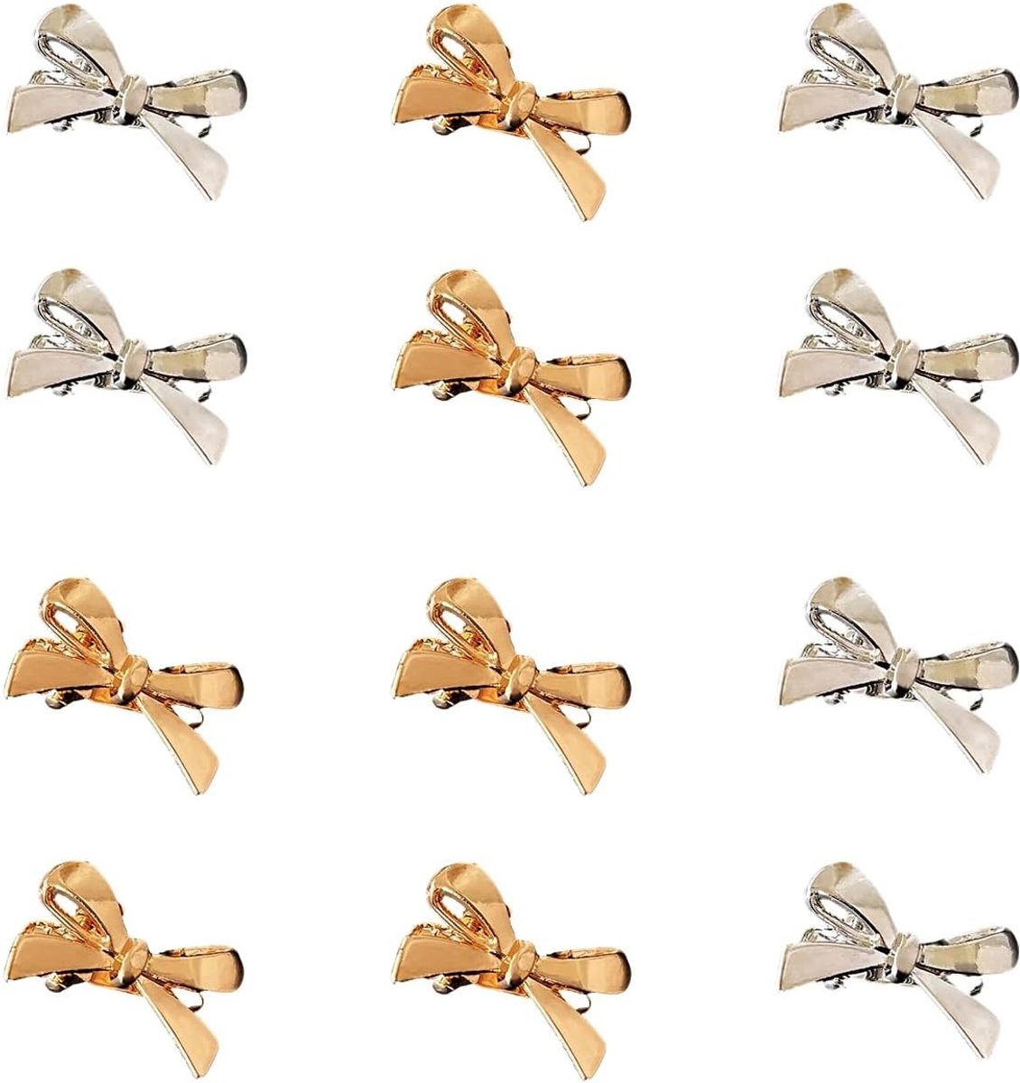 12 Stuks Haarclips voor Vrouwen - Mini Vlinder Knoopvormige Duck Bill Clips voor Dikker en Dunner Haar Styling