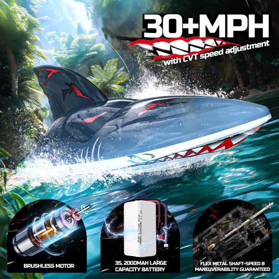 Op afstand bestuurbare boot - RC-boot - Speedboot - buitengebruik — afbeelding 4