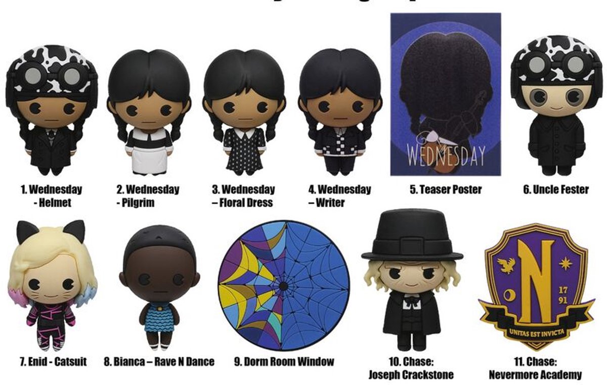 Wednesday Characters (Chase Edition mogelijk!) Unisex Rugzakhanger - meerkleurig - Standard