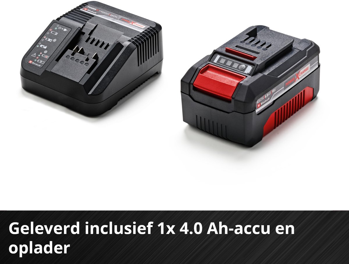 Einhell Accu Haakse Slijper TC-AG 18/115 Li Kit - Power X-Change - 18 V/Li-ion - Ø115 mm - 8.500 t/min - Max. Snijdiepte: 28 mm - Incl. 1x 4.0 Ah Accu en Lader thumbnail 5