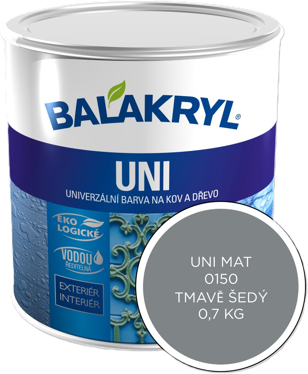 Balakryl UNI MAT 0,7kg, 0150 donkergrijs