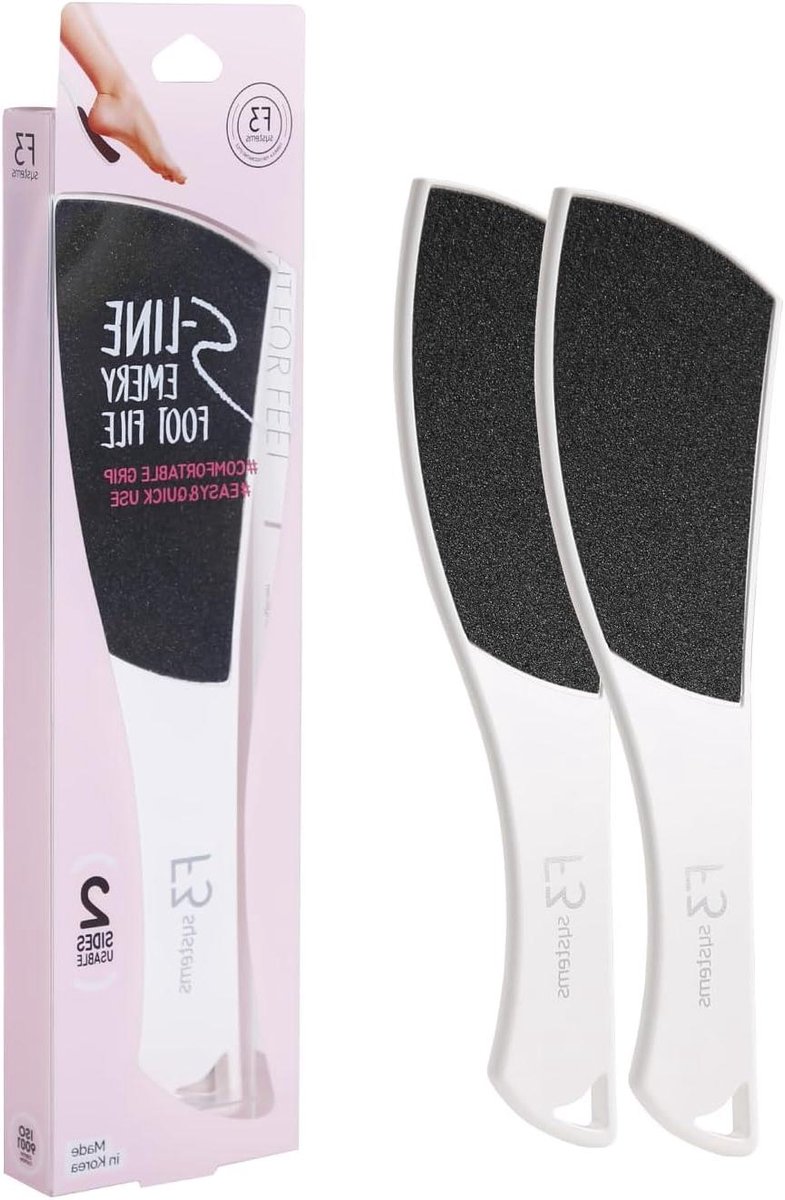 Voetvijl Dubbelzijdig - Pedicure Tool - Eelt Verwijderen - Ergonomisch Ontwerp - 2 stuks - Grijs