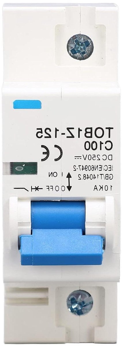 Miniatuur Stroomonderbreker - DC Isolator PV - Zonne-energie Beveiligen - Elektromagnetisch Systeem - 100 Ampère - Grijs