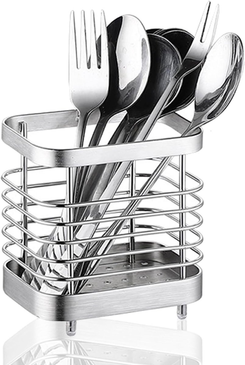 RVS Bestek Droogrek - Bestekhouder, Keuken Organizer en Afvoerbak voor Servies en Keukenaccessoires