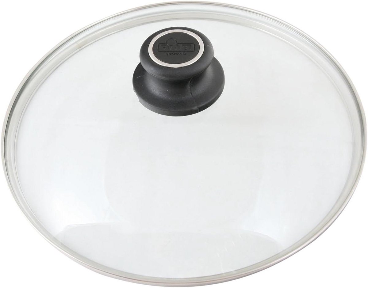 Glazen Deksel - Potten Deksel - Koken en Bakken - Onbreekbaar Glas - 28 cm Ø - Zwart
