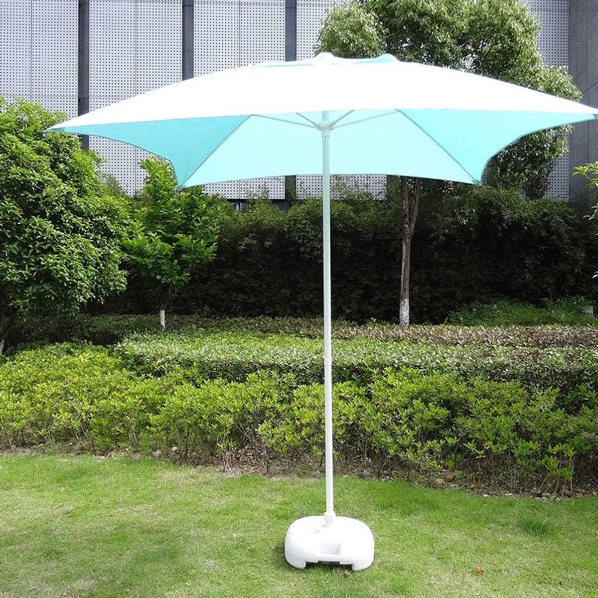 Vierkante 2m Tuin- & Tafelparasol UV-Beschermend Waterafstotend Strand- en Markttent Parasol 6.6 ft Draagbare Outdoor Parasol voor Tuin, Terras, Zwembad en Evenementen