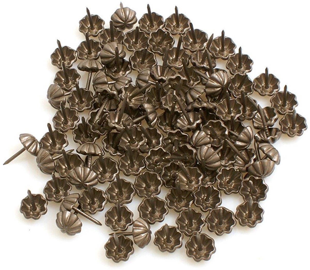 aladdien - Design61 Ornamental nails - Decoratieve spijkers - Retro old brass - 100 stuks - Meubelaccessoires - Geschikt voor meubels - 16x13 mm