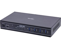 KVM Switch - HDMI USB-C Schakelaar - Werkplek Optimaliseren - 4K60Hz HDR Ondersteuning - 17.5 x 10 x 3 cm
