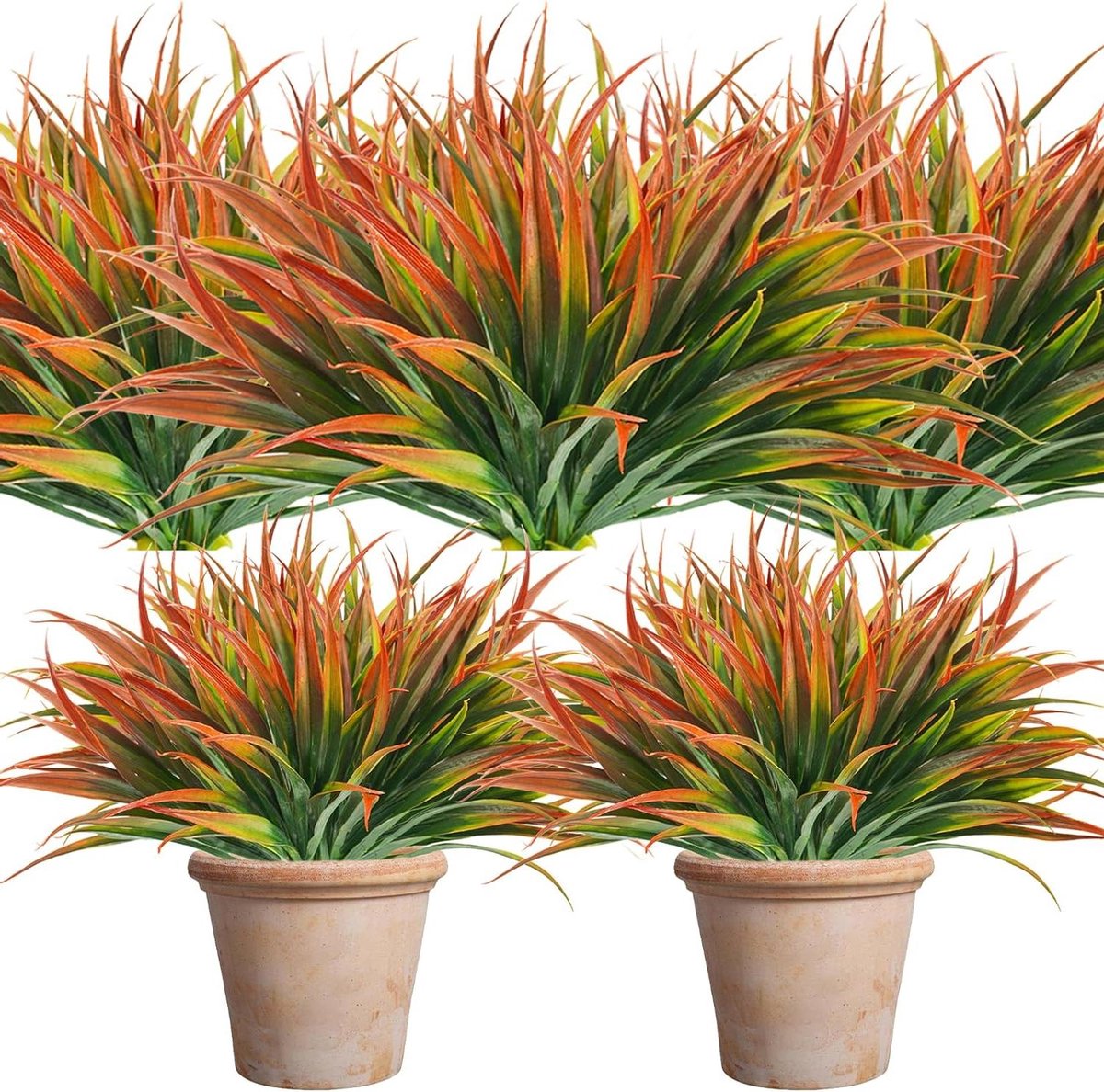 Kunstgras Stengels - Nep Gras - Buiten Decoratie - UV-bestendig - 12 stuks - Rood
