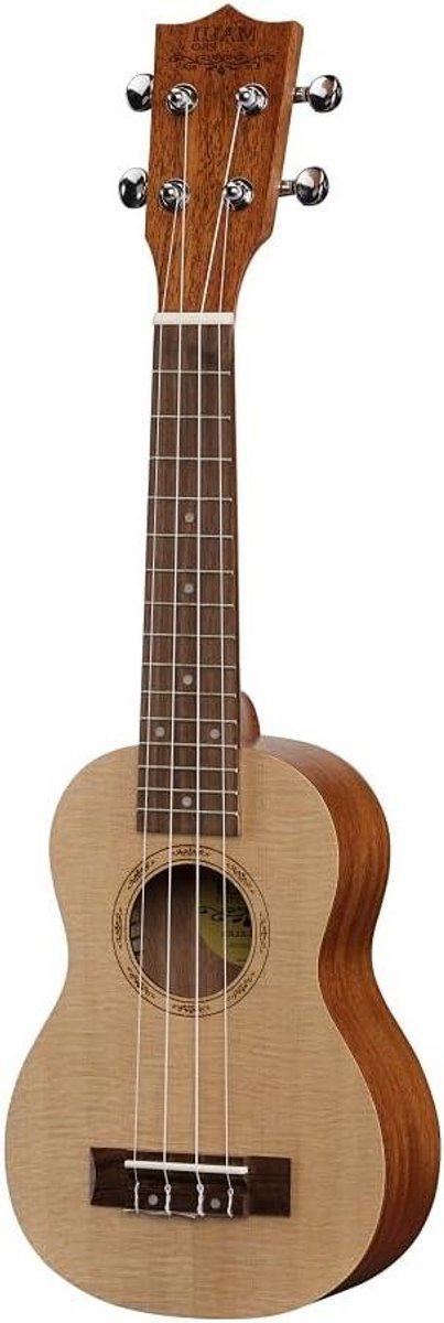 Sopraan Ukulele - Ukelele met hoes - Muziek maken - Gelamineerd Sapele - 59 cm - Walnoot