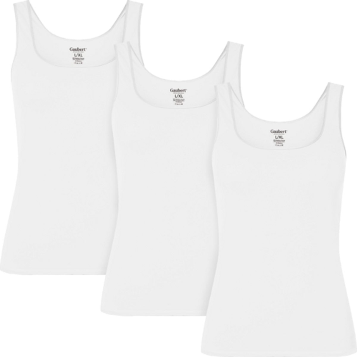 3-Pack Bamboe Onderhemd Topje - Hemd met brede schouderbandjes - Wit - Maat S/M