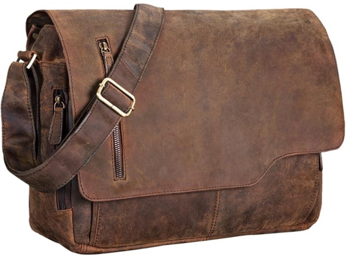 Leren Laptoptas - Laptoptas - Leren Tas - Luxe Leren Laptoptas - Werktas - Schoudertas - Business Tas - Leren Business Tas - 15,6 inch - Bruin - van Imperatoris