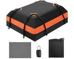 Allero Waterdichte autodakkoffer - Dakkoffer opvouwbaar - Dakkoffer tas - Reizen - Vakantie - Zwart - PVC - H45xL112xB86