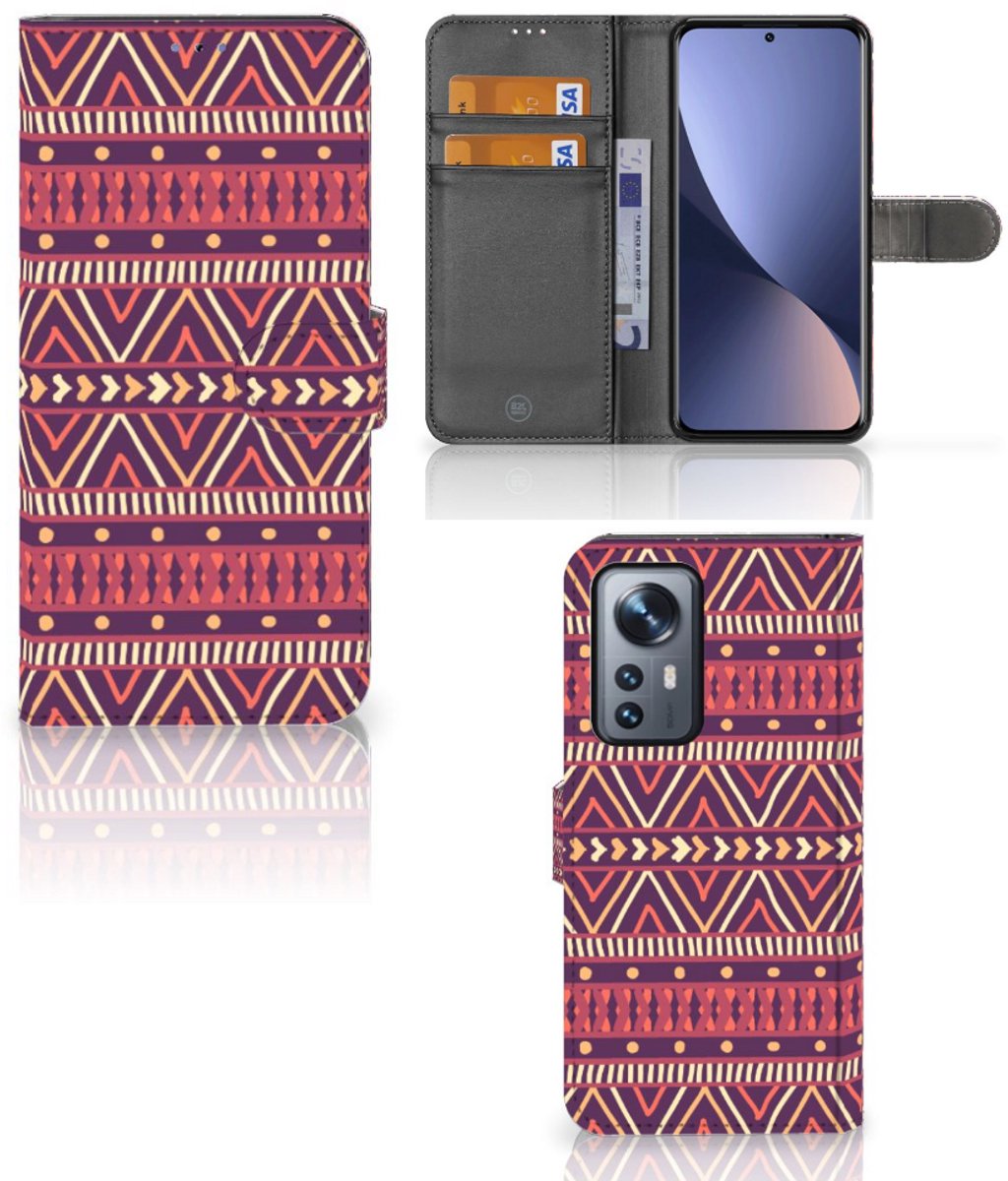 Xiaomi 12 Pro Telefoon Hoesje Aztec Paars