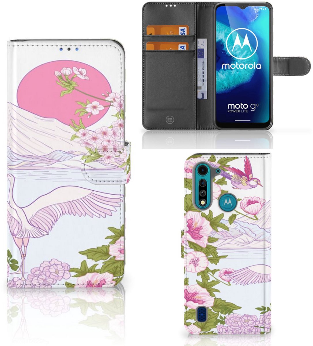 Motorola G8 Power Lite Telefoonhoesje met Pasjes Bird Standing