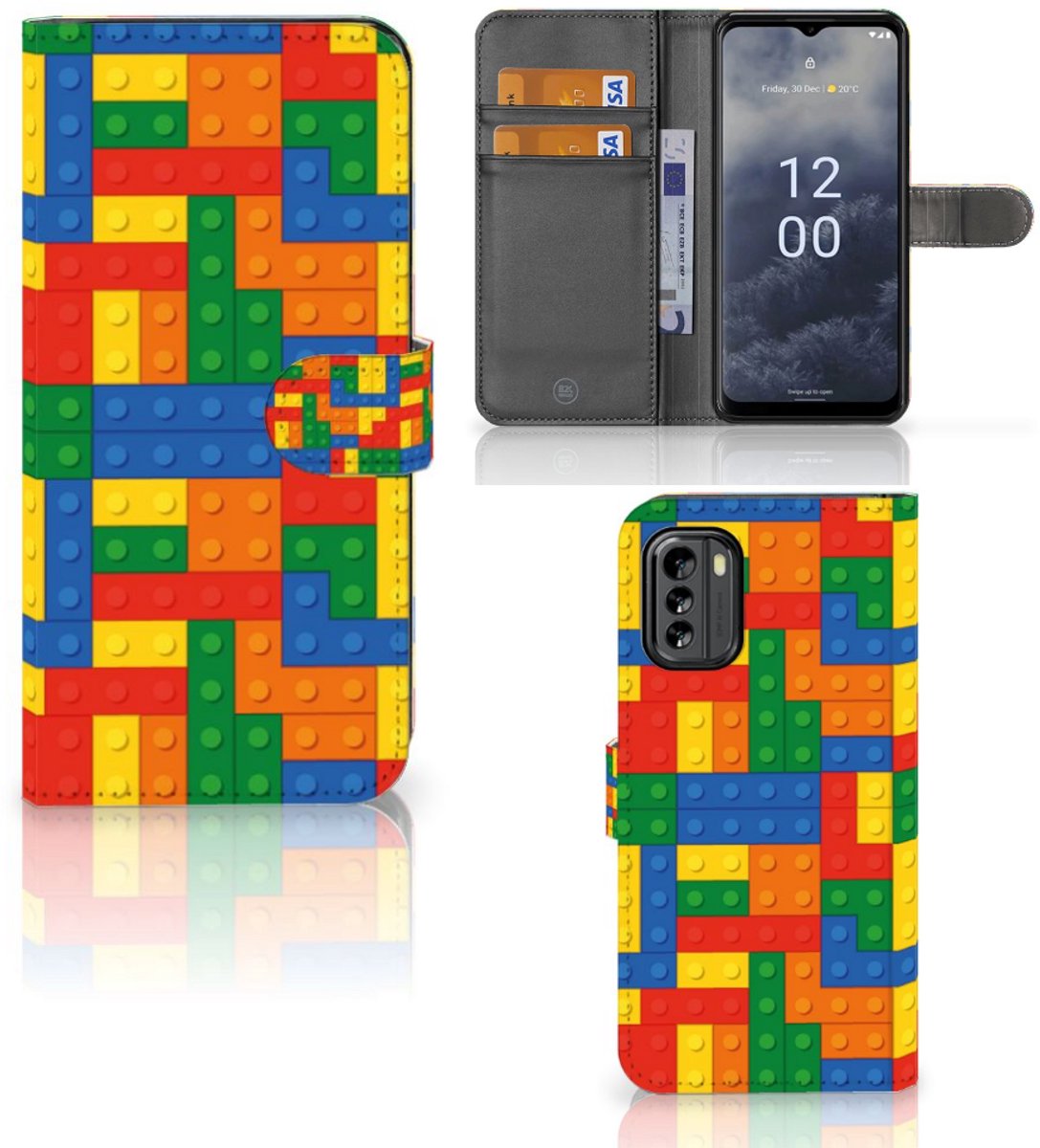 Book Case voor Nokia G60 Telefoon Hoesje Blokken
