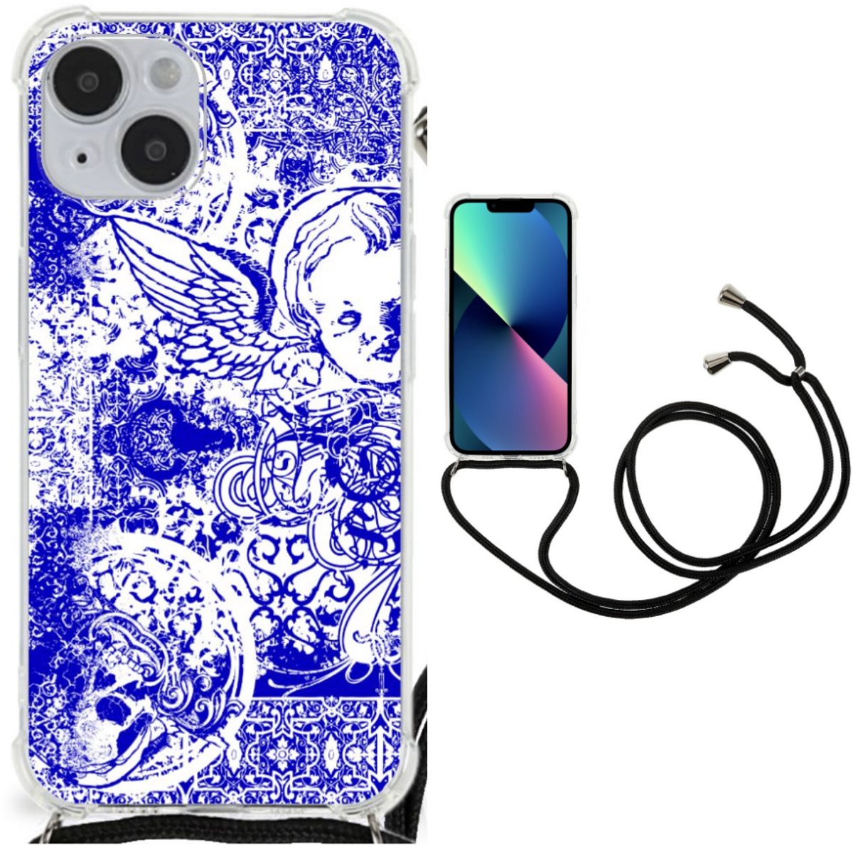 Extreme Case iPhone 14 Plus Angel Skull Blauw
