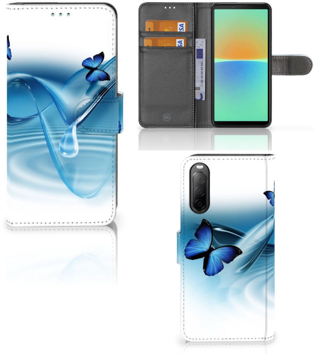 Sony Xperia 10 IV Telefoonhoesje met Pasjes Vlinders