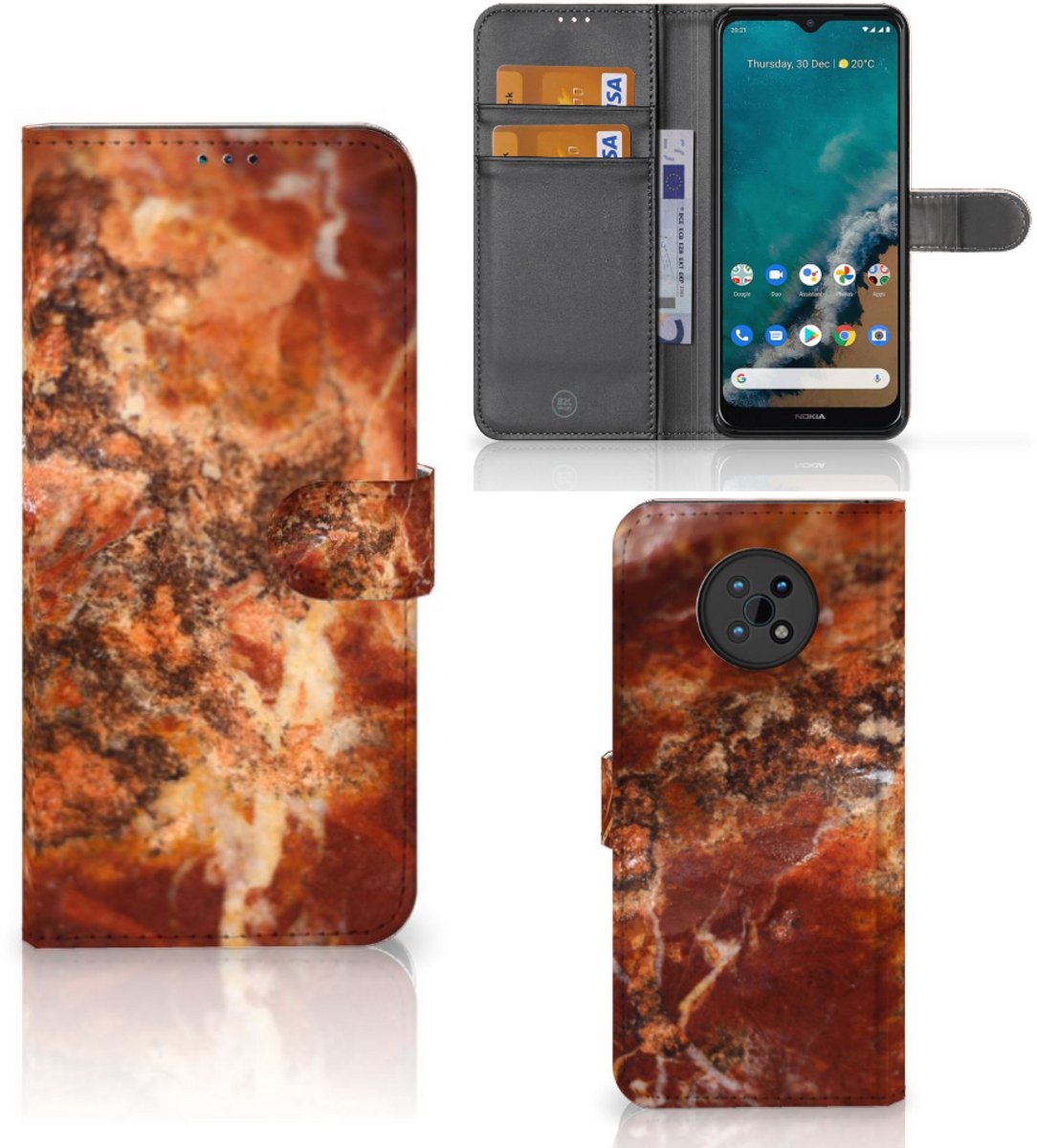 Nokia G50 Bookcase Marmer Bruin