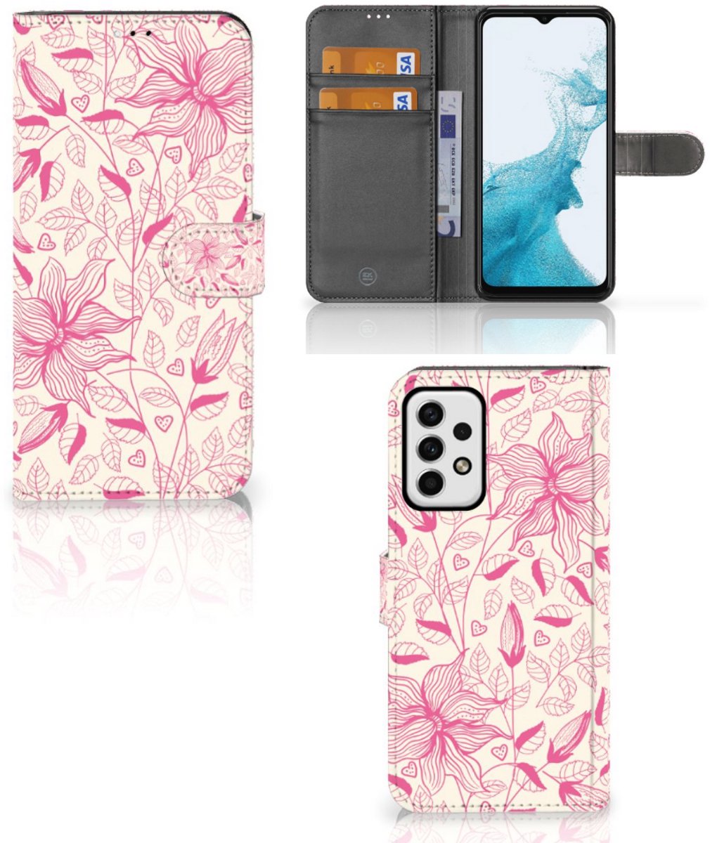 Samsung Galaxy A23 Hoesje Pink Flowers