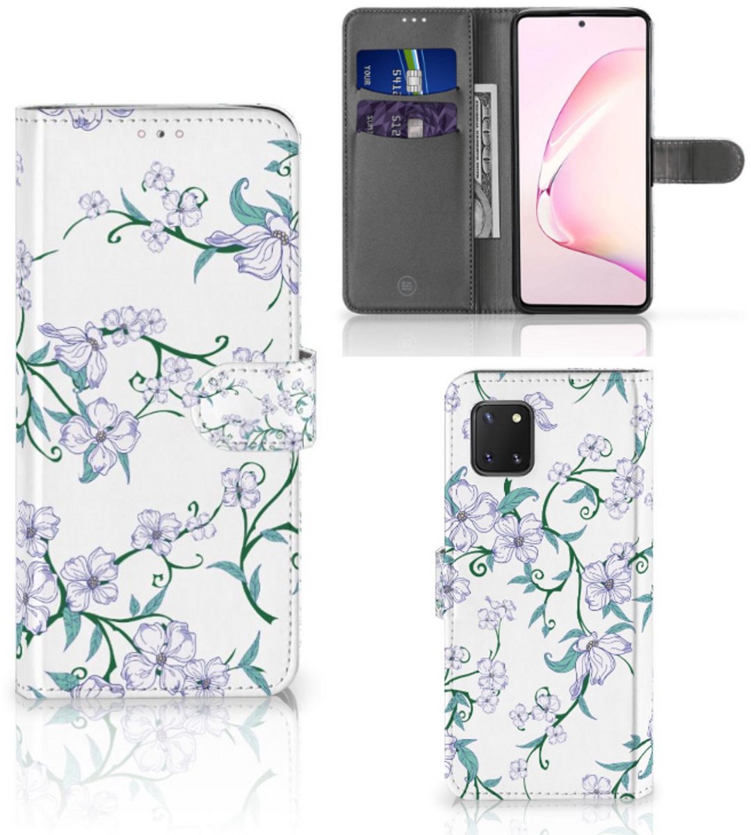 Book Case voor Samsung Note 10 Lite Uniek Hoesje Blossom White