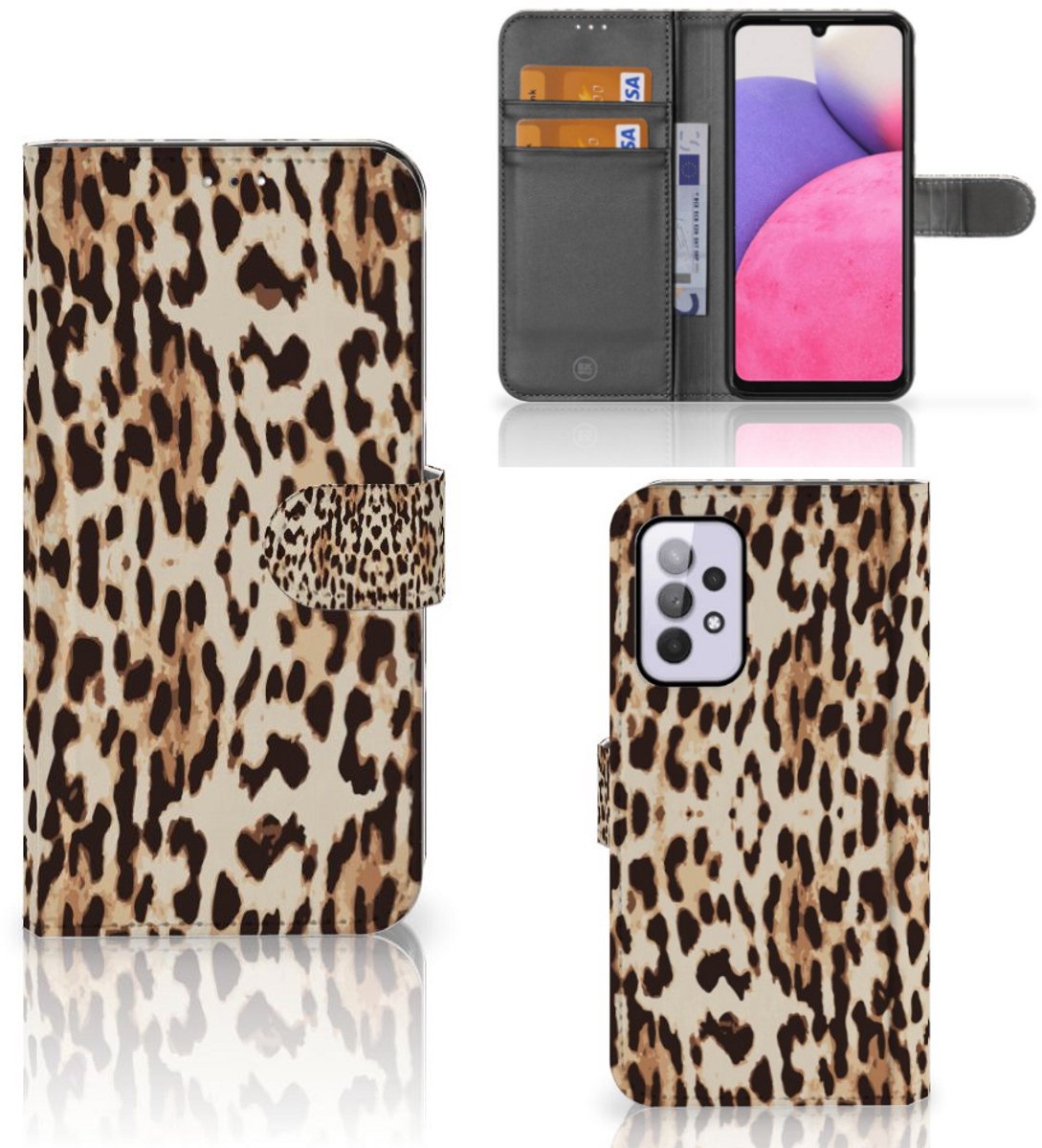 Samsung Galaxy A33 5G Telefoonhoesje met Pasjes Leopard