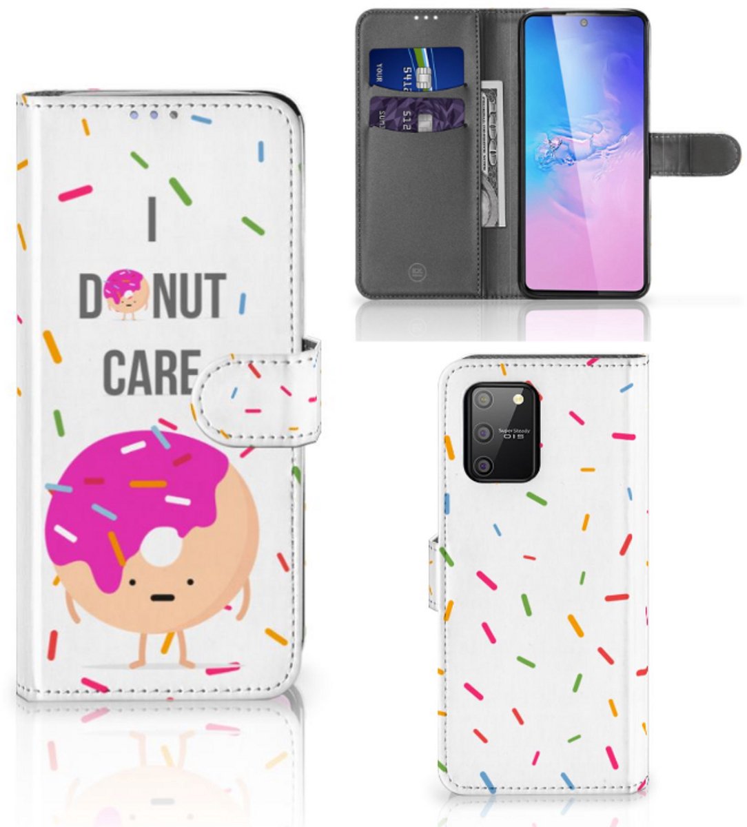 Samsung S10 Lite Book Cover Donut Roze
