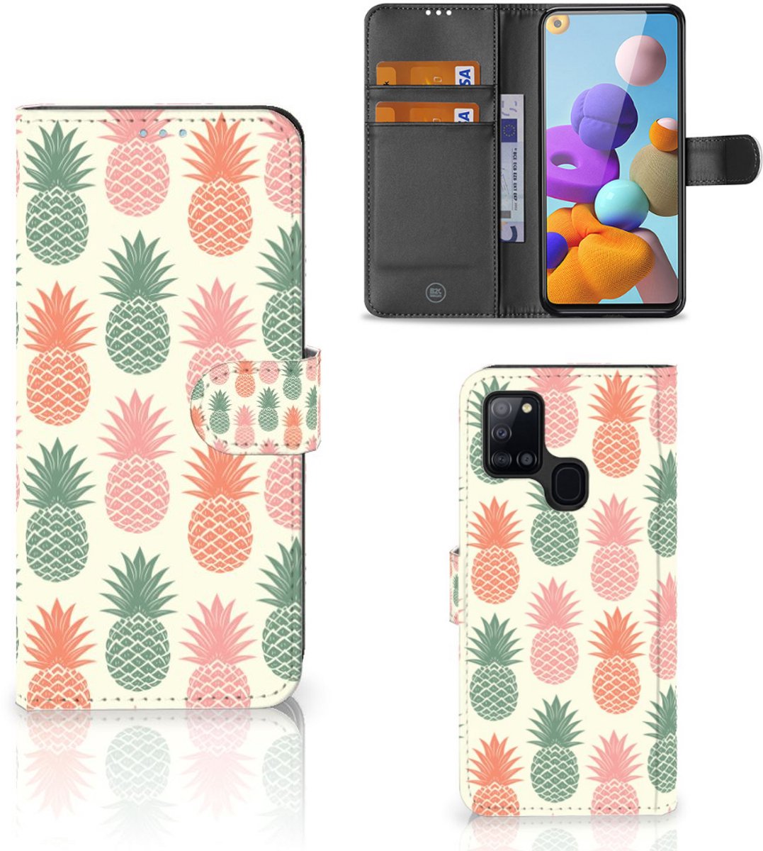 Samsung Galaxy A21s Book Cover Ananas