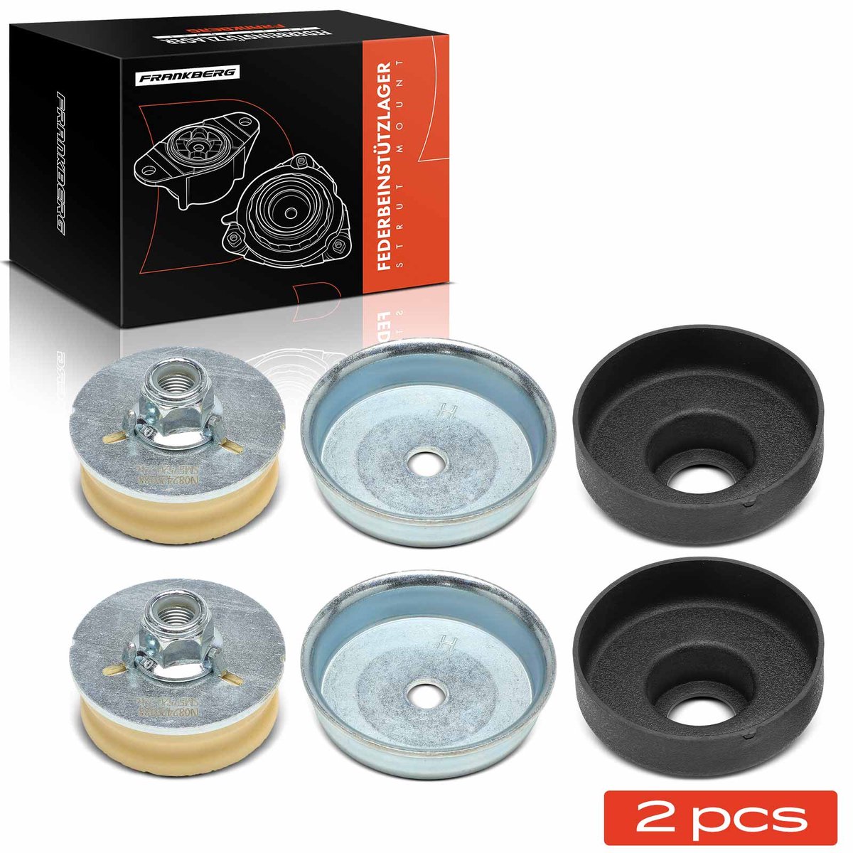 Frankberg 2x veerpootsteunlager voor BMW E81 E87 E88 E82 E90 E93 E92