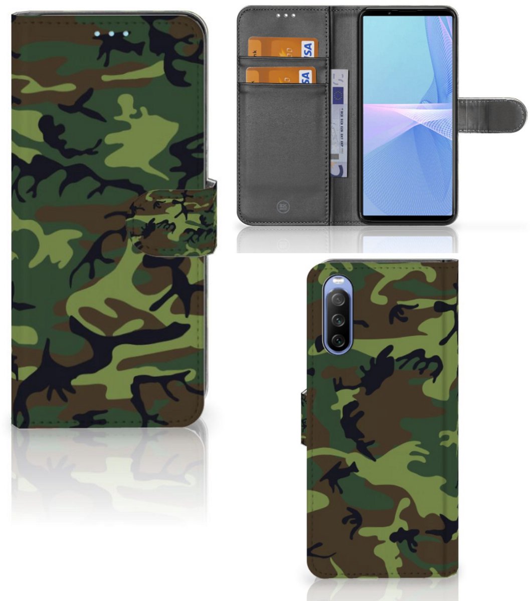 Sony Xperia 10 III Telefoon Hoesje Army Dark