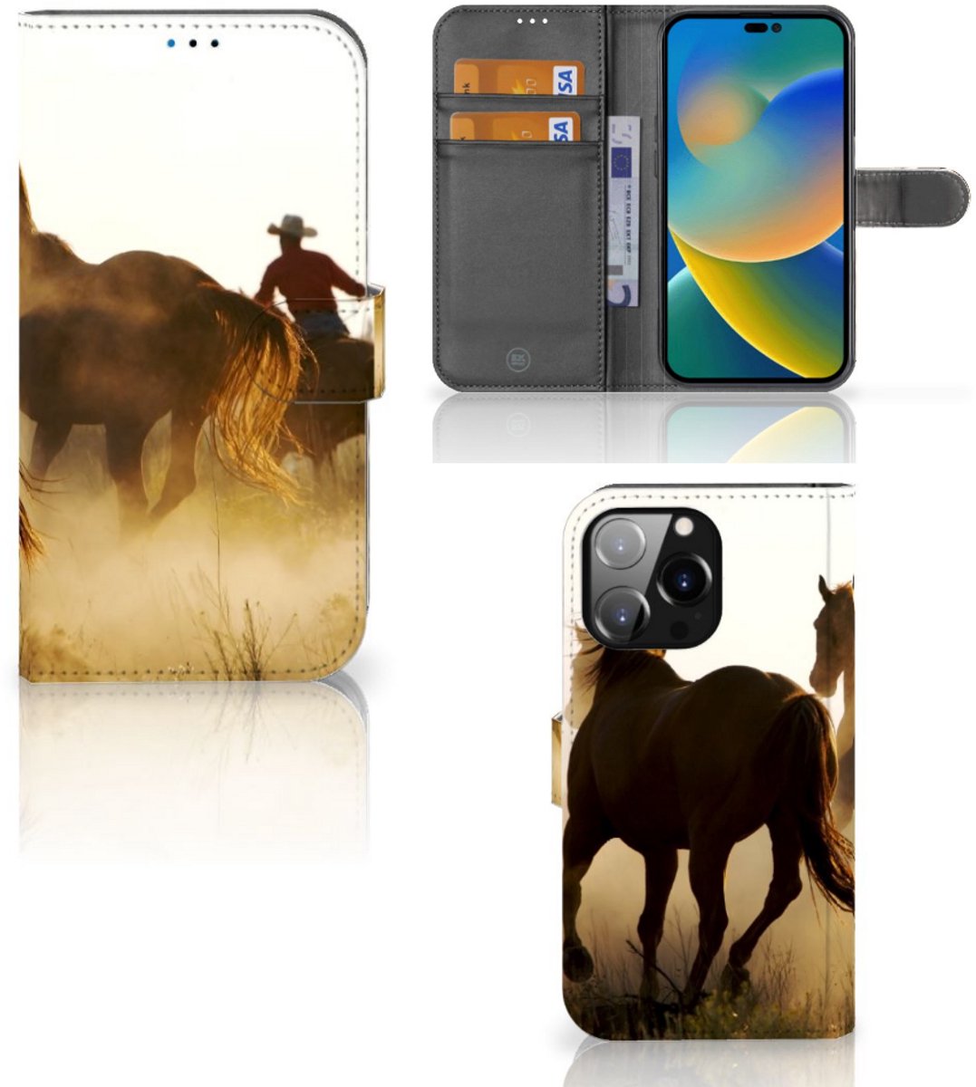 iPhone 14 Pro Max Telefoonhoesje met Pasjes Design Cowboy