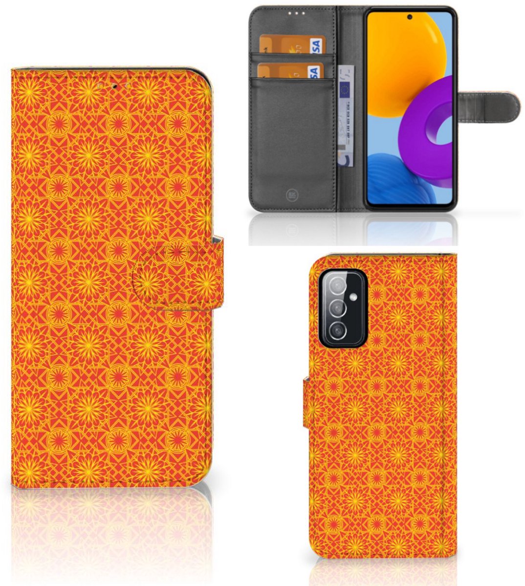 Samsung Galaxy M52 Telefoon Hoesje Batik Oranje