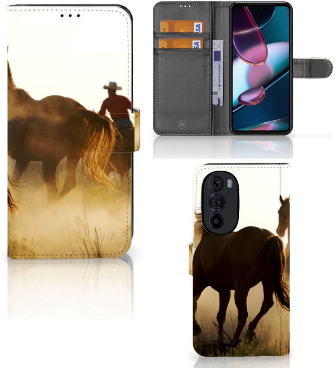 Motorola Edge 30 Pro Telefoonhoesje met Pasjes Design Cowboy