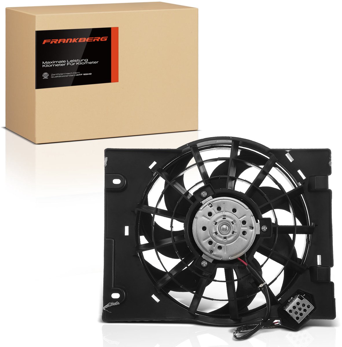 Frankberg 1x Motorradiateur Enkele ventilator