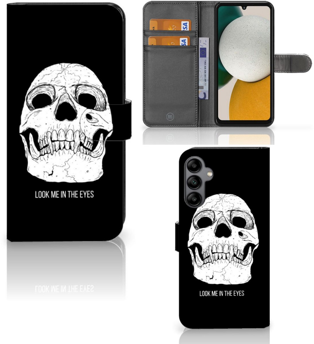 Boekhoesje voor Telefoonhoesje met Naam Samsung Galaxy A34 Skull Eyes